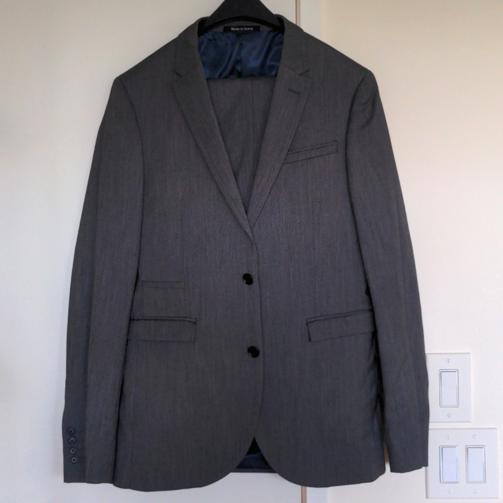 Men's Altamoda Men's Warehouse suit gray 40L jacket/34L pants
